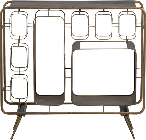 BEPUREHOME Collection vinreol, plass til 8 vinflasker - antikk messing jern (H:80,5)